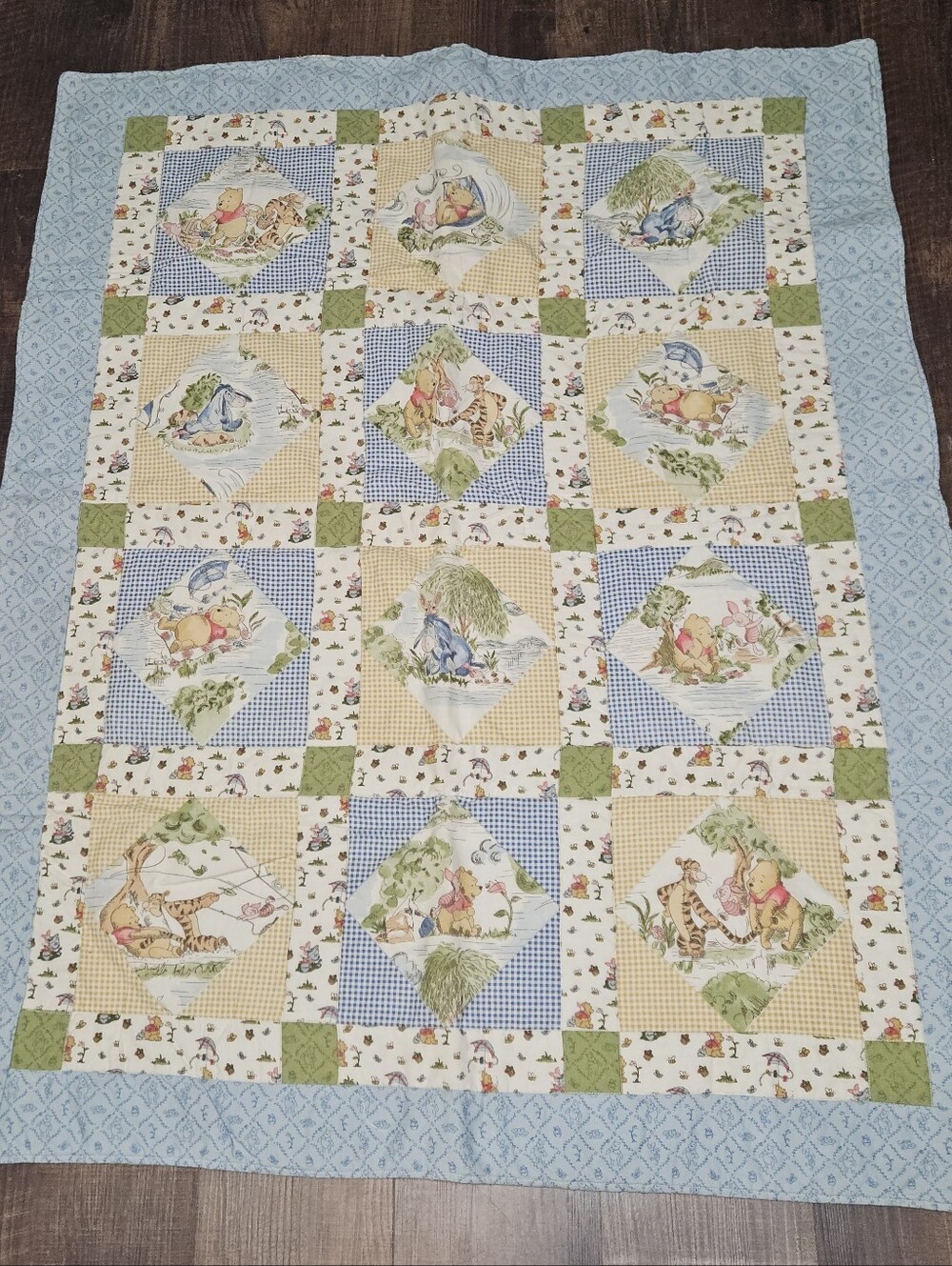 Handmade Winnie The Pooh Blustery Day Baby Quilt